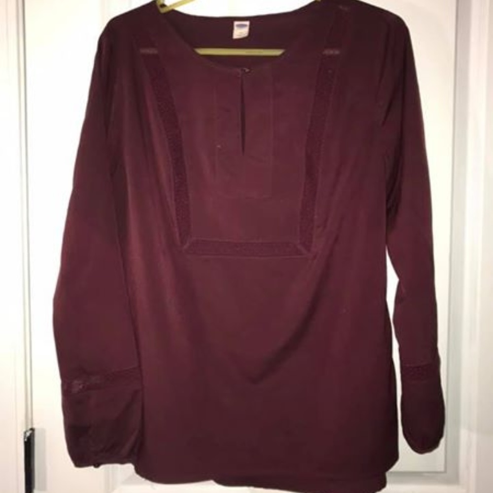 Maroon Blouse, loose and flowy